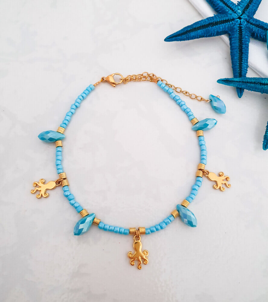 Caribbean anklet with octupus