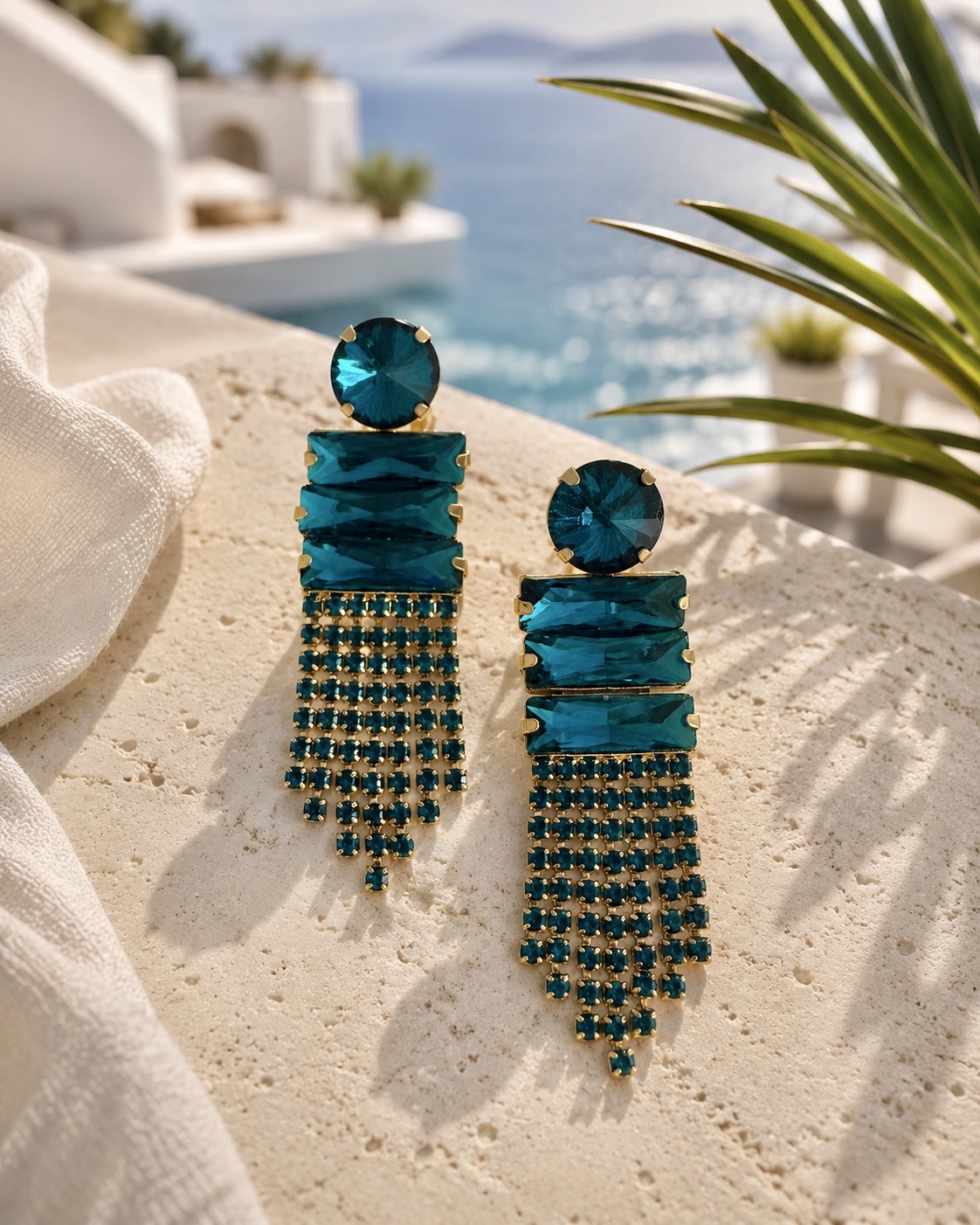 Zakynthos petrol blue earrings 🩵