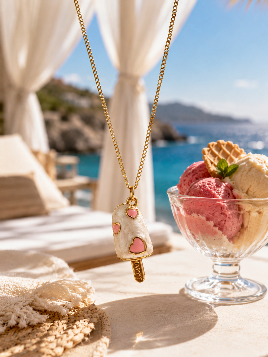 Ice cream pendant (pink ) 🍦