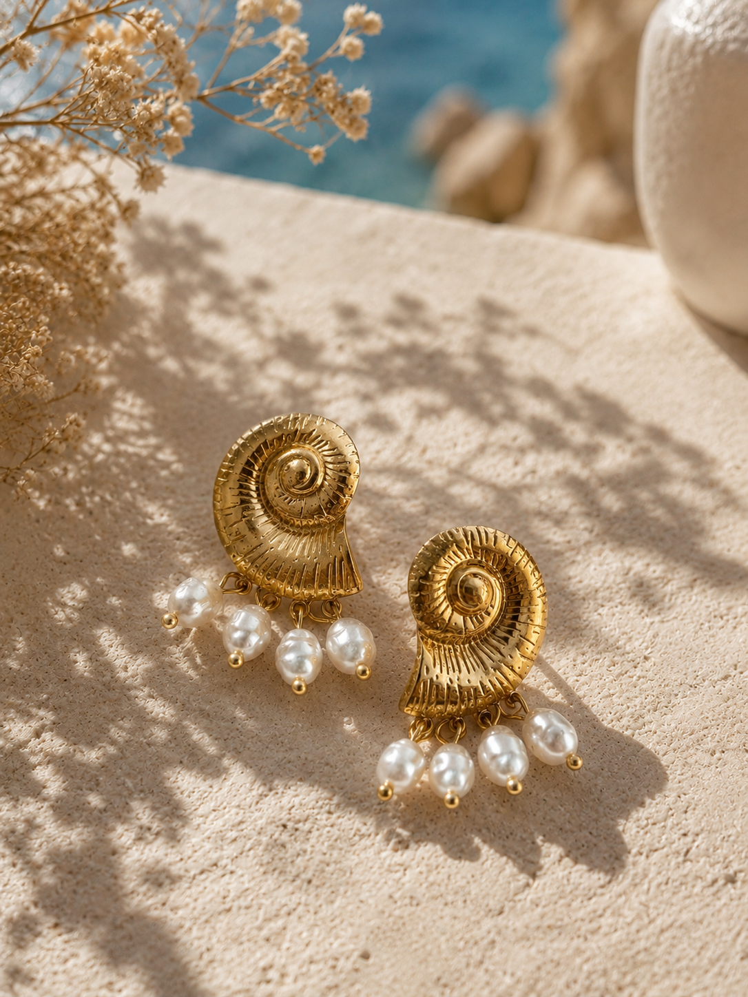 Pearl shell earrings 🐚