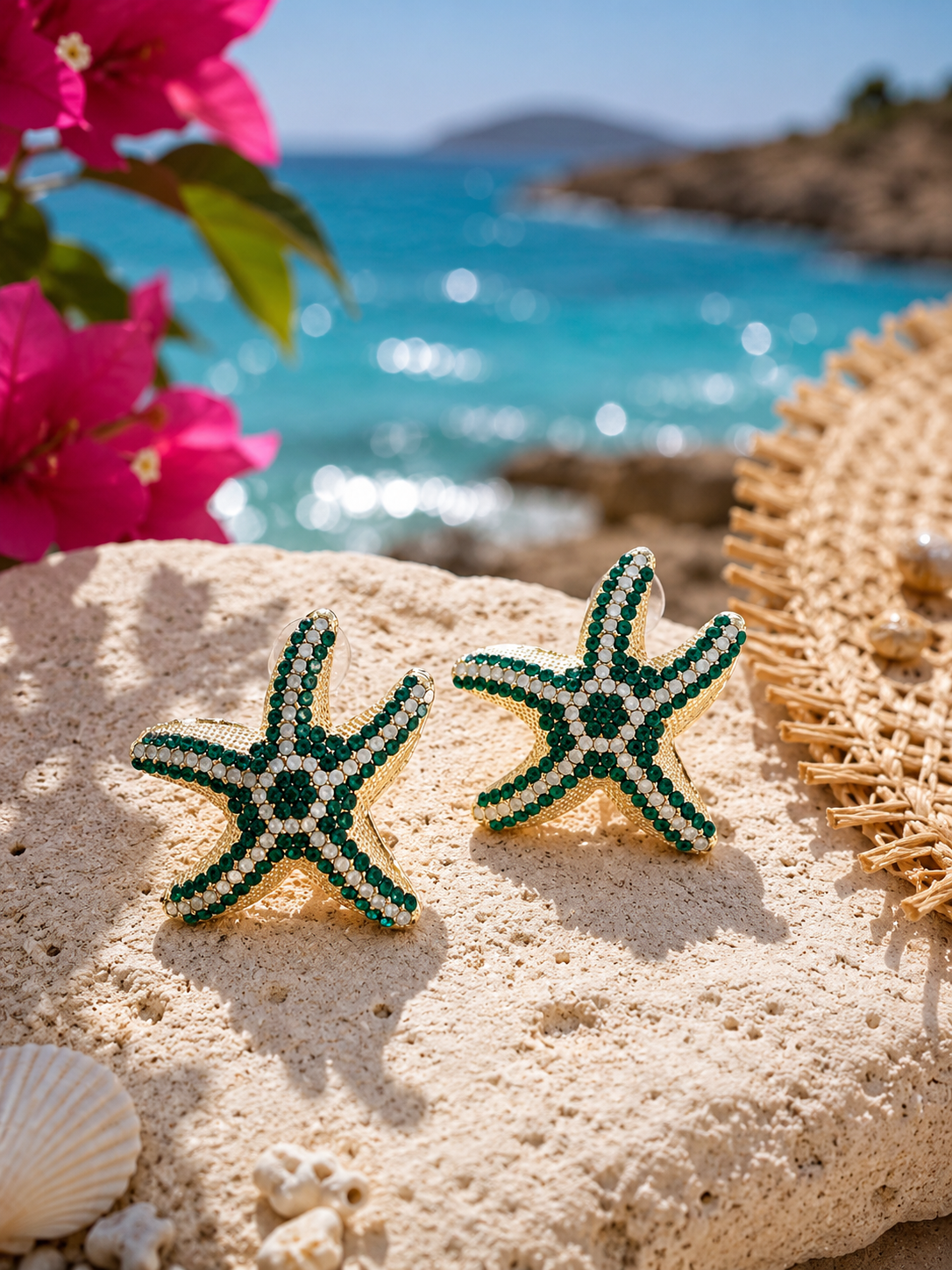 Zircon starfish earrings 💚