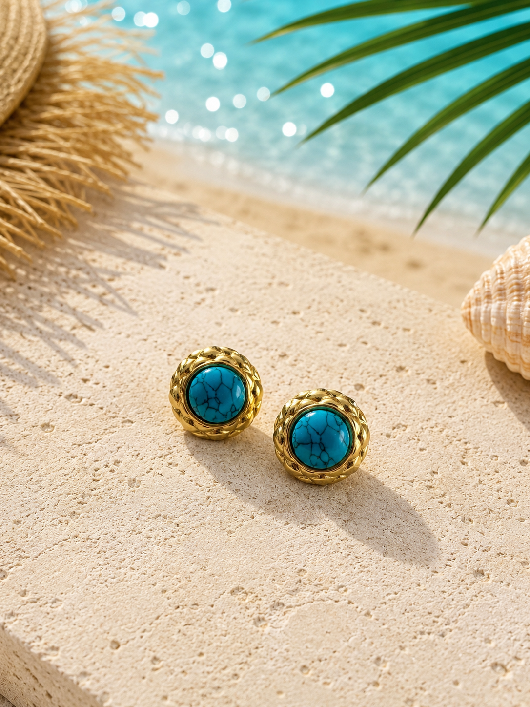 Golden turquoise button 🩵